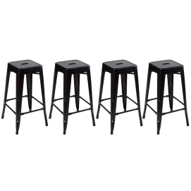 Produto Kit 4 Banquetas alta para bancada Iron Tolix 78 cm - Preto semibrilho